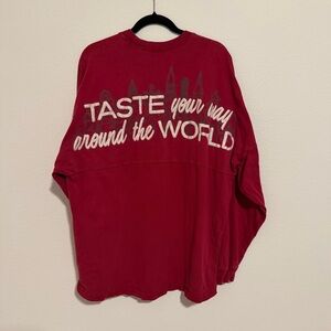 Disney Epcot food and wine spirit jersey red large